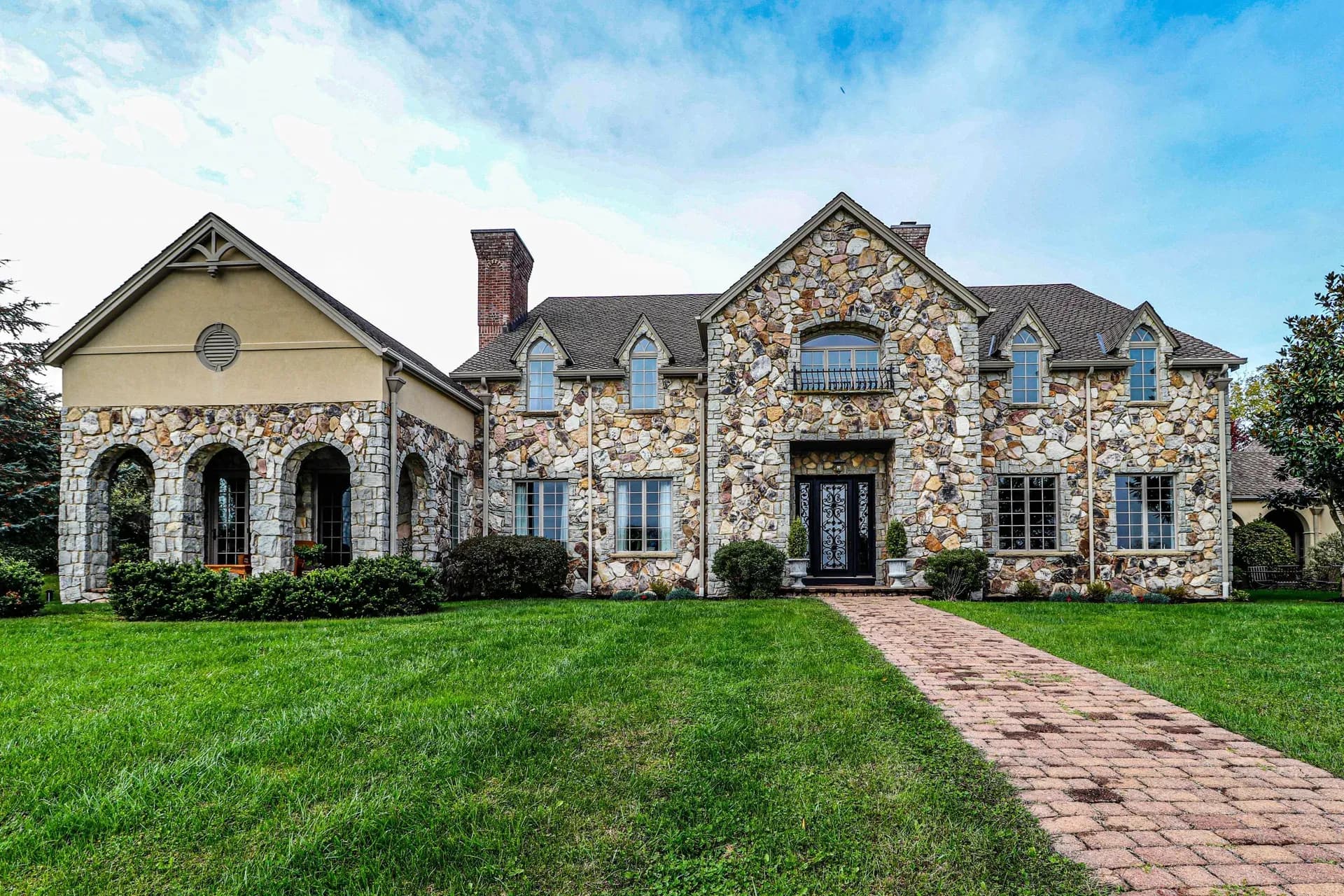 Stone Facing and Entry Door